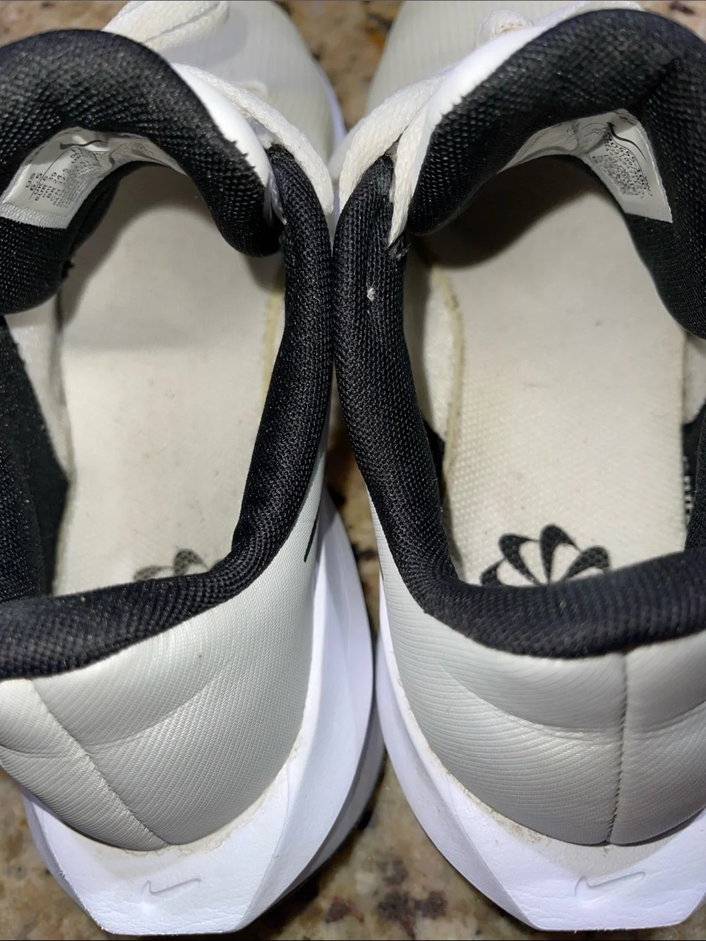 Nike Infinity G NN Golf White and Black Golf Shoes - Subtle Striped Upper